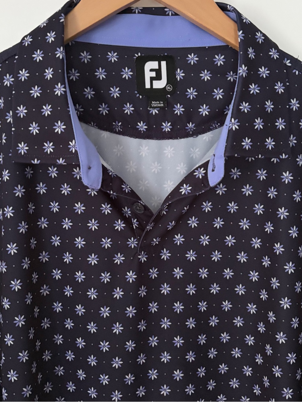 FootJoy Men’s Size XL Short Sleeve Flower Pattern Golf Polo Shirt